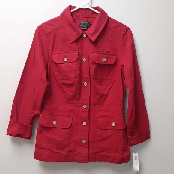 PENDLETON Women's Small Arlington Chili pepper Red Jean Jacket NWT - Picture 1 of 12